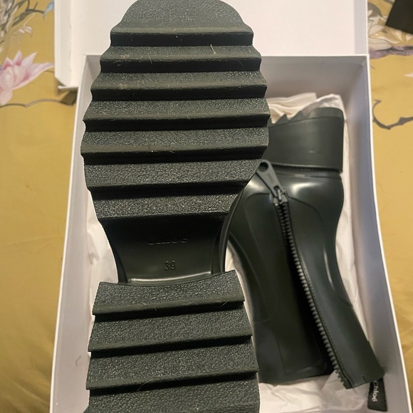 Chloe Dark Green Rain Boots - Picture 2 of 6